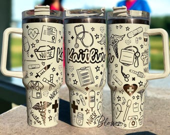 Personalized Nurse Tumbler, RN, LVN, Nurses Day Graduation Gift