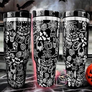 Laser Engraved Halloween Cowboy Ghost Tumbler - 40oz Western Boo Haw