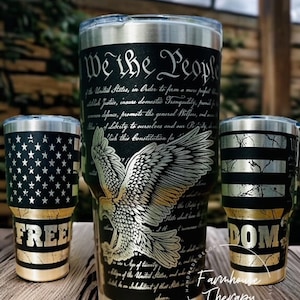 30oz 40oz Laser Engraved We The People, Freedom, USA, Flag, Fathers Day Gift, Gift For Men Tumbler