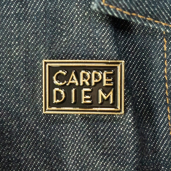 Carpe Diem Enamel Pin | Jacket, backpack or hat pins, seize the day motivational and inspirational