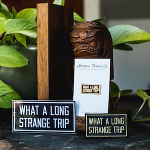 Grateful Dead Patch, Sticker & Pin Set | What a Long Strange Trip, Deadhead, Hippie, Hippy, Life is Strange, Embroidered Patch, Iron On