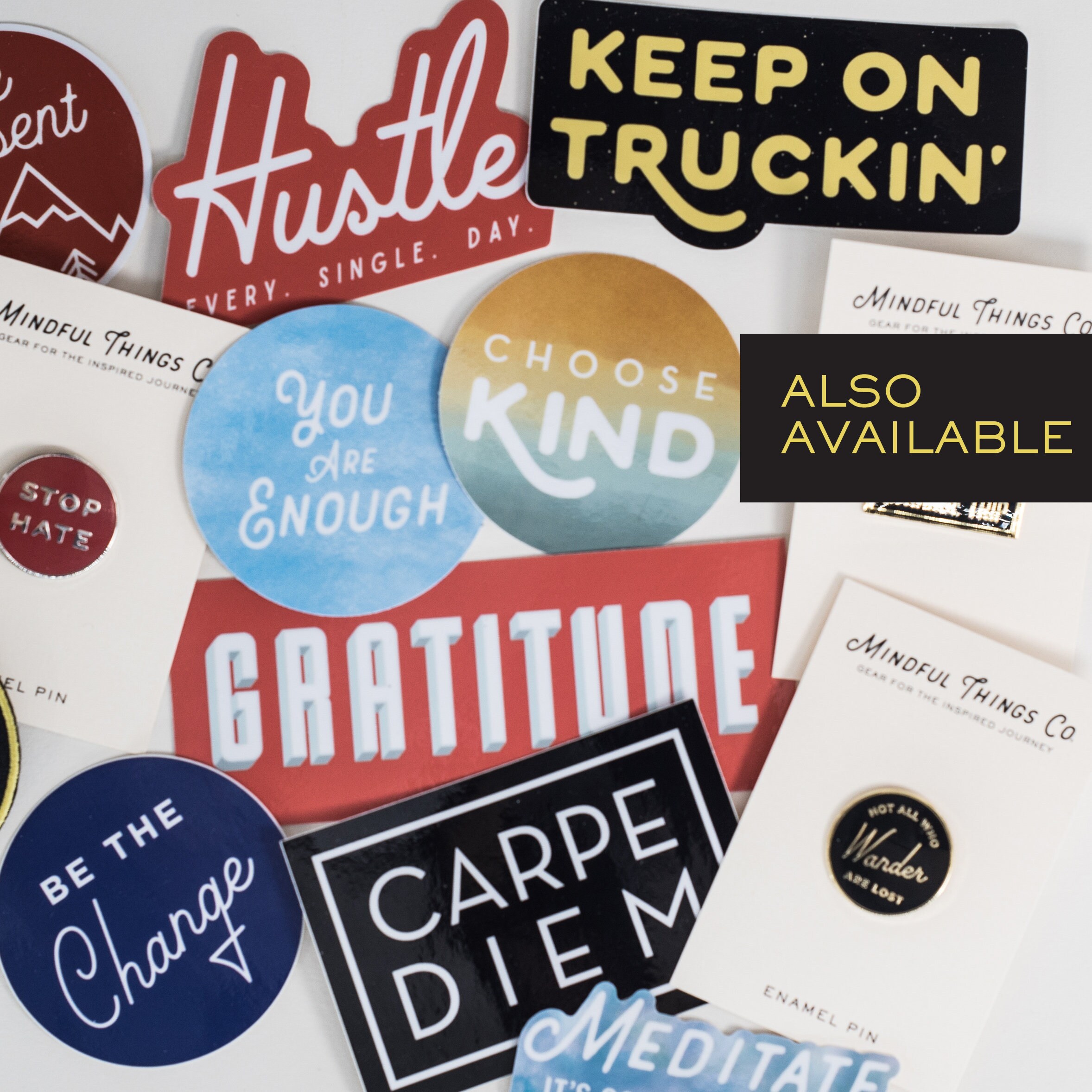 Be Present Enamel Pin and Sticker Set | Mindfulness Gift, Mental Health ...