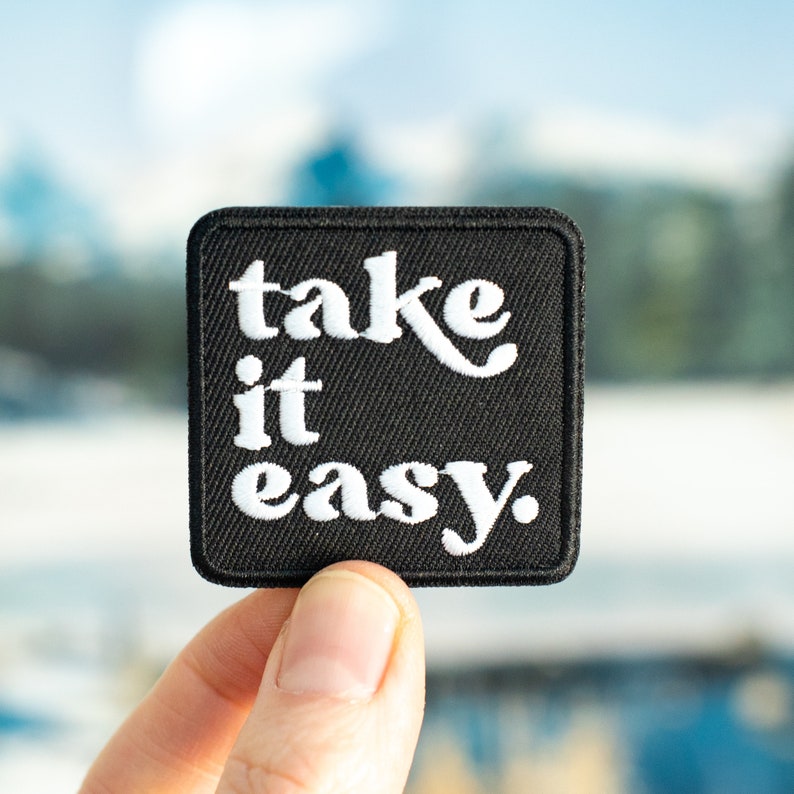 Take it Easy Embroidered Patch, iron on patch, retro patch, patches for jackets, hippie patch, sew on patch, relax, backpack patch, cool image 9