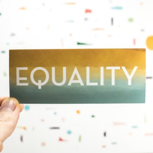 Equality Vinyl Sticker | Water Bottle Sticker, Laptop Decal, Bumper Sticker, Equal Rights, Feminism
