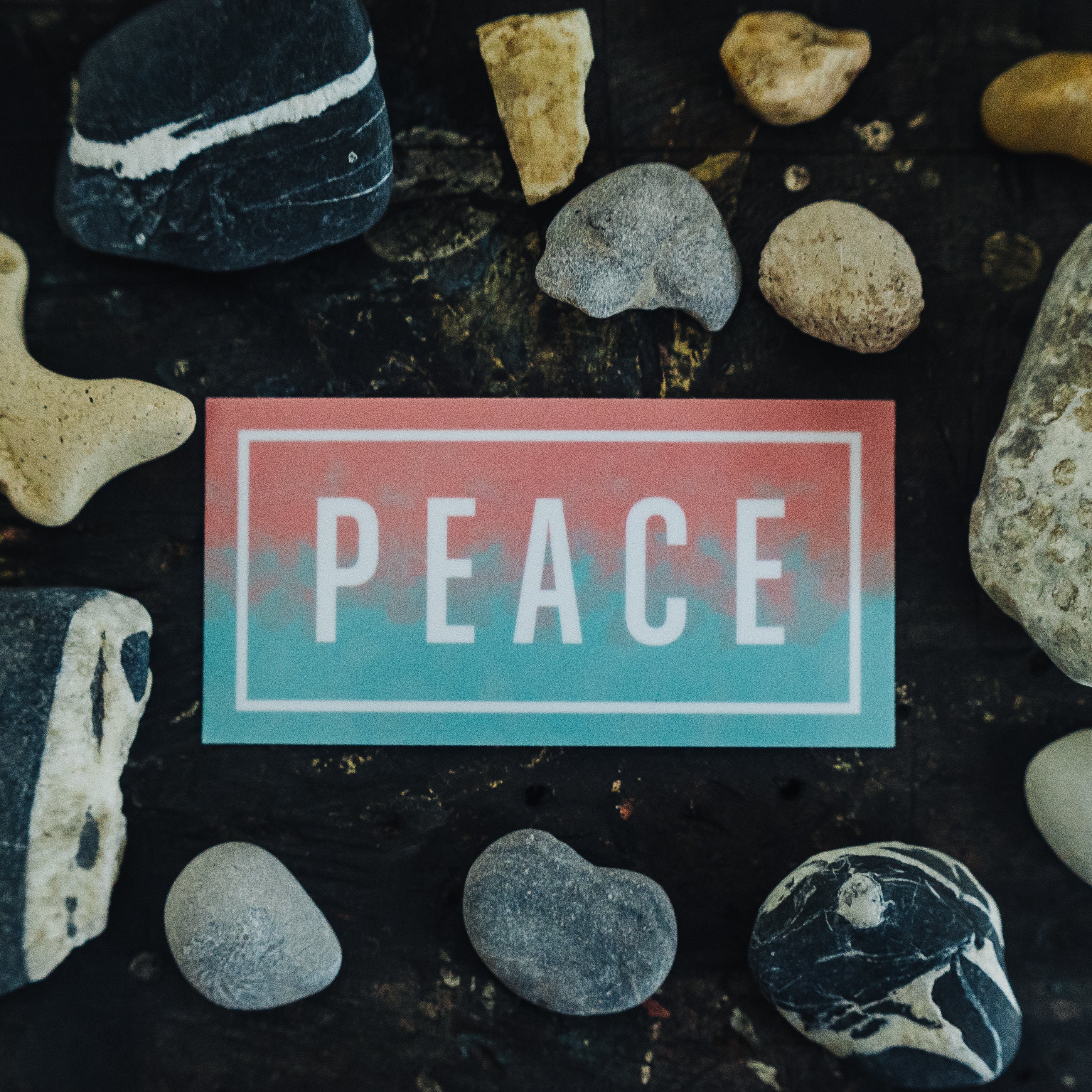Peace Window Stickers Peace Vinyl Sticker: Weatherproof Laptop Decal (4x2