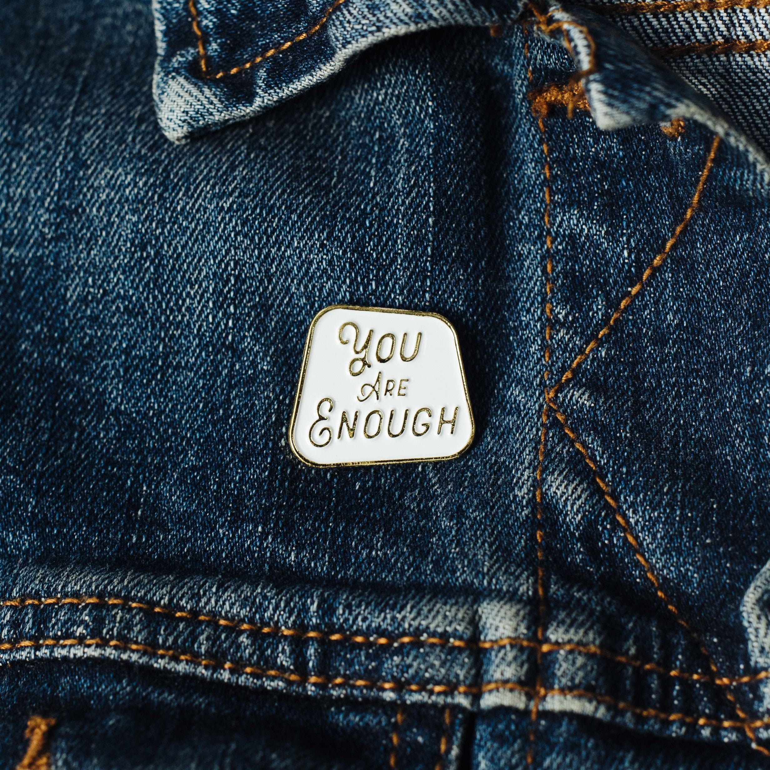 You Are Enough Enamel Pin | Mental Health Pin, Self Care, Jacket Pin, Backpack Pin, Lapel Pin, Feminist Pin, Affirmation, Depression