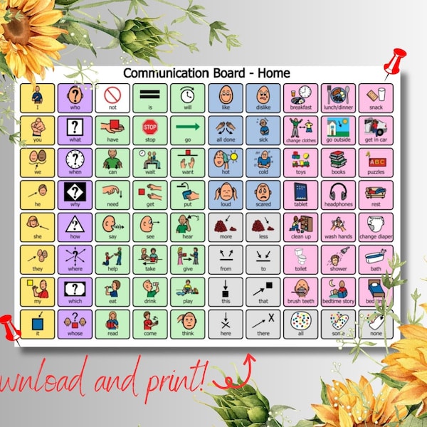 Visuals for Autism | Visual Aid | PDF Printable | Communication Aid | Communication Board | Picture Cards | Communication Board for Home