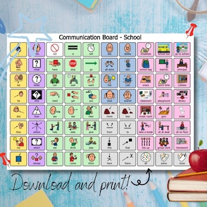 Autism Communication Board: Visual Aid for School (PDF Printable)