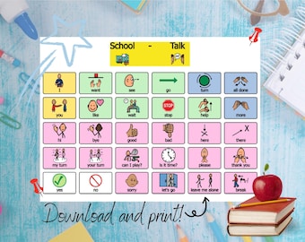 Autism Communication Board: Visual Aid for School - Talk (PDF Printable)