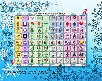 Visuals for Autism | Visual Aid | PDF Printable | Communication Aid | Communication Board | Picture Cards | Communication Board for Winter