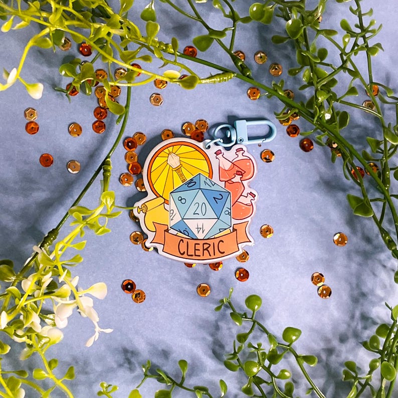 D&D TTRPG Acrylic Keychain | 2.5in Double-sided Epoxy | Lanyard | Phone ...