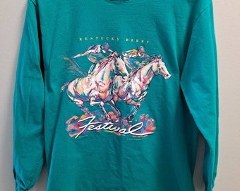 Vintage Kentucky Bluegrass Horse Race Gift Womens or Mens Crewneck T Shirt Tee