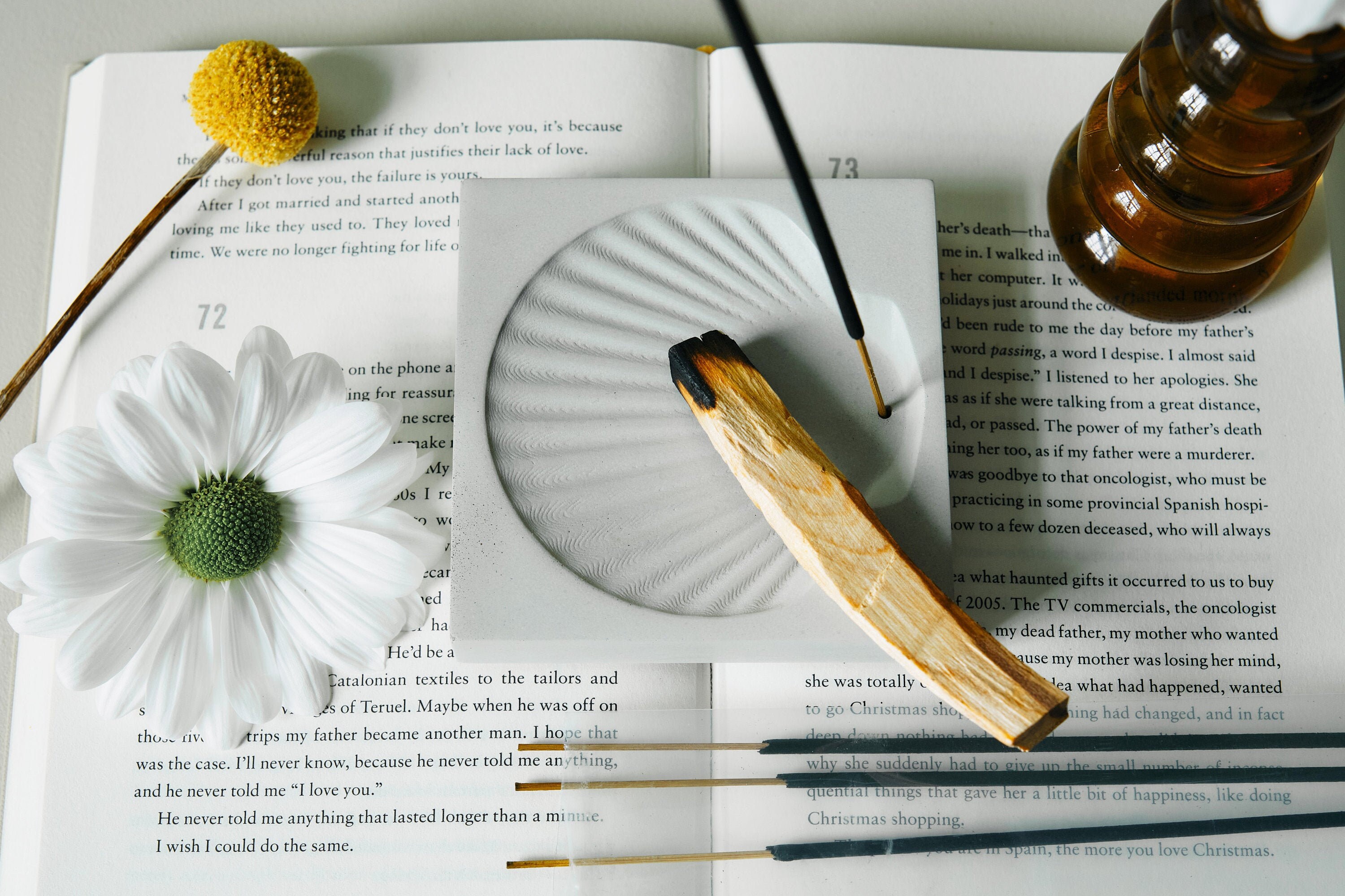 Shell Béton Support d'encens Droit/Brûleur - Design Organique Moderne Minimal Home Accent