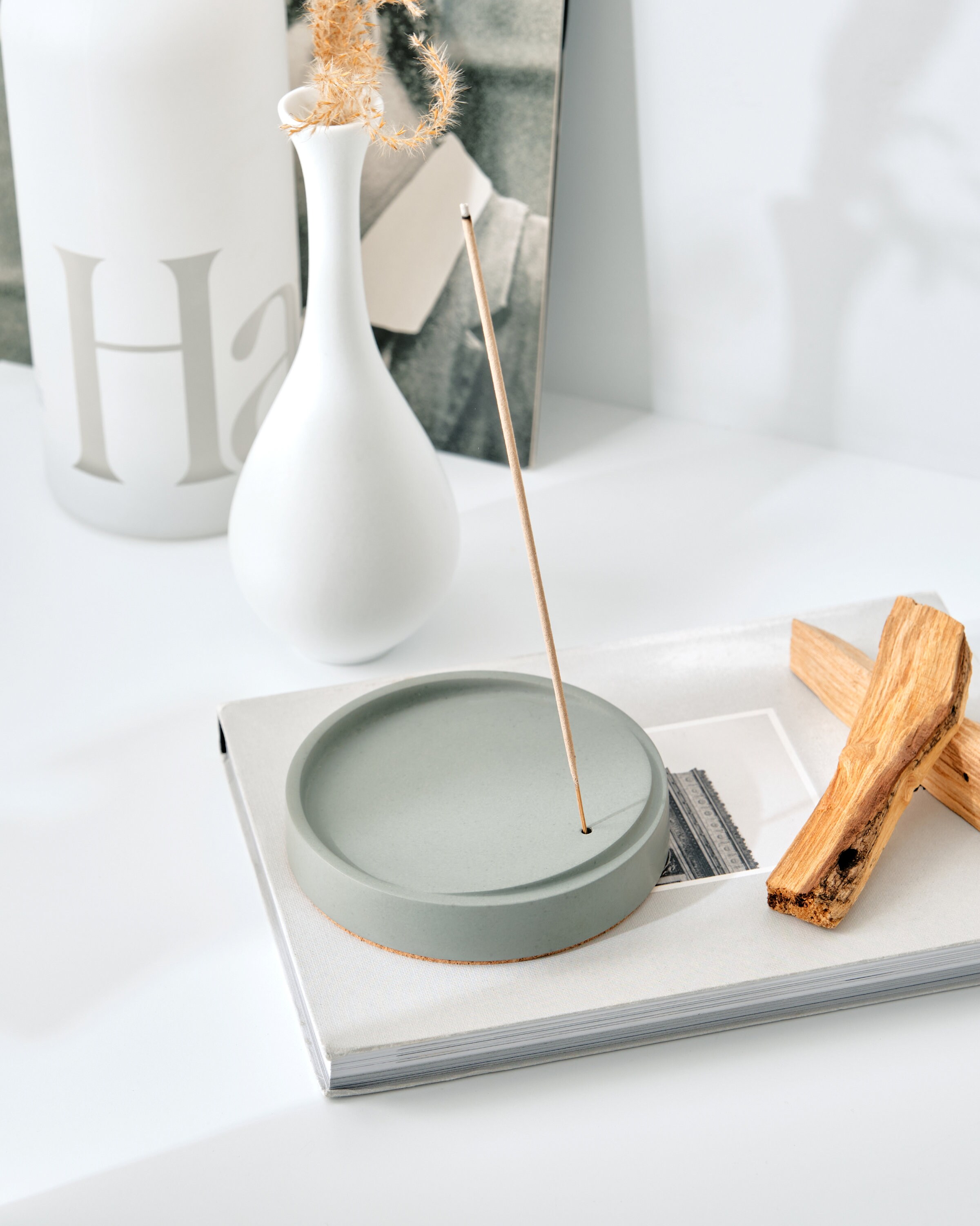 Tilt Concrete Upright Incense Holder / Upright Incense Burner Etsy