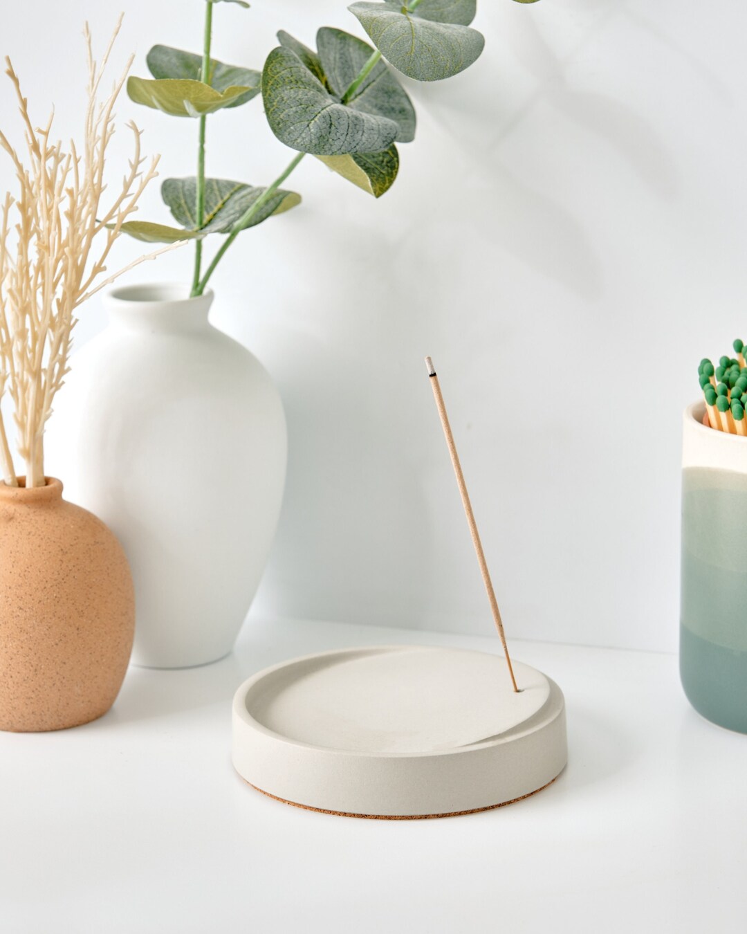 Tilt Concrete Upright Incense Holder / Upright Incense Burner Etsy