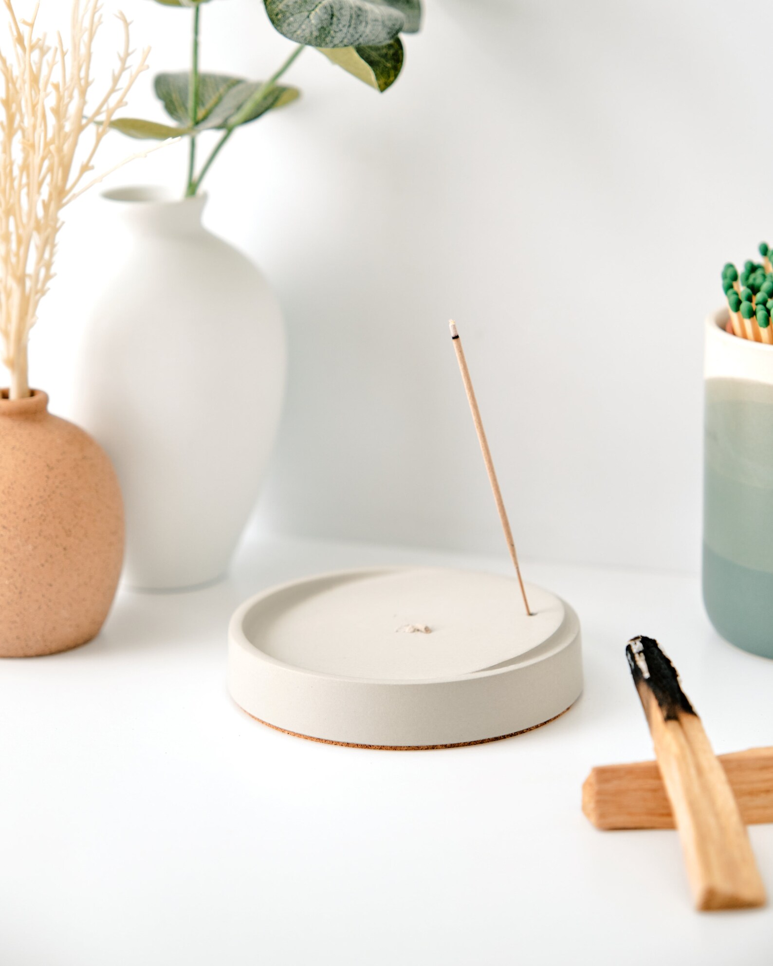 Tilt Concrete Upright Incense Holder / Upright Incense Burner Etsy