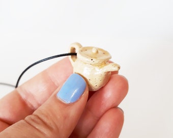 Bone Miniature Teapot Necklace