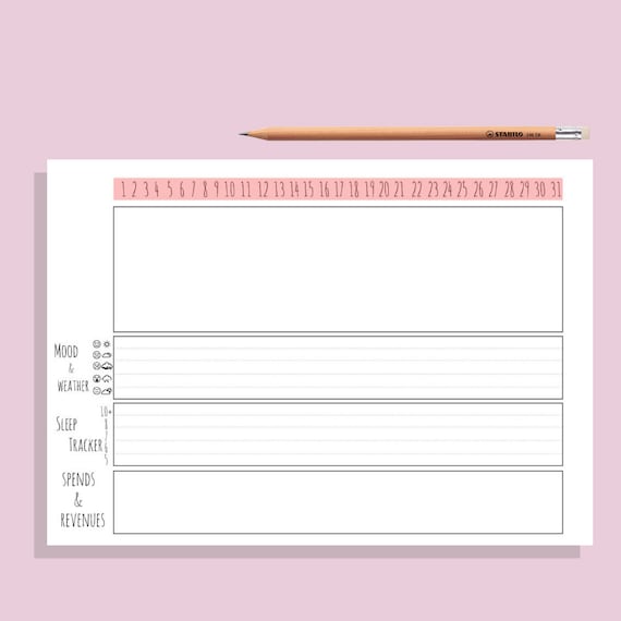 2018 Monthly Planner Printable 2019 Agenda Filofax A5 Half Etsy