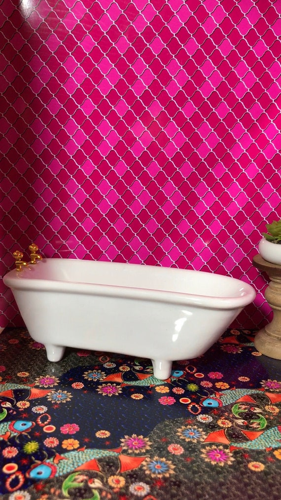 Puppenhaus Pink Fliese Blatt Miniatur Küche Badezimmer Bodenbelag 