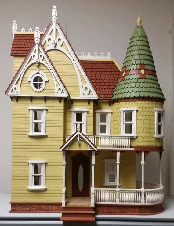 wooden victorian dollhouse