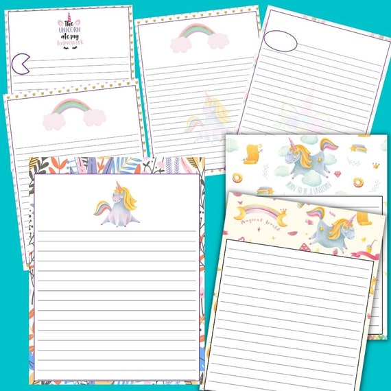 printable note pad note pages unicorn calendar unicorn art etsy india