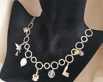 Vintage Mawi London Charm Necklace in 925 Sterling Silver (70 G 