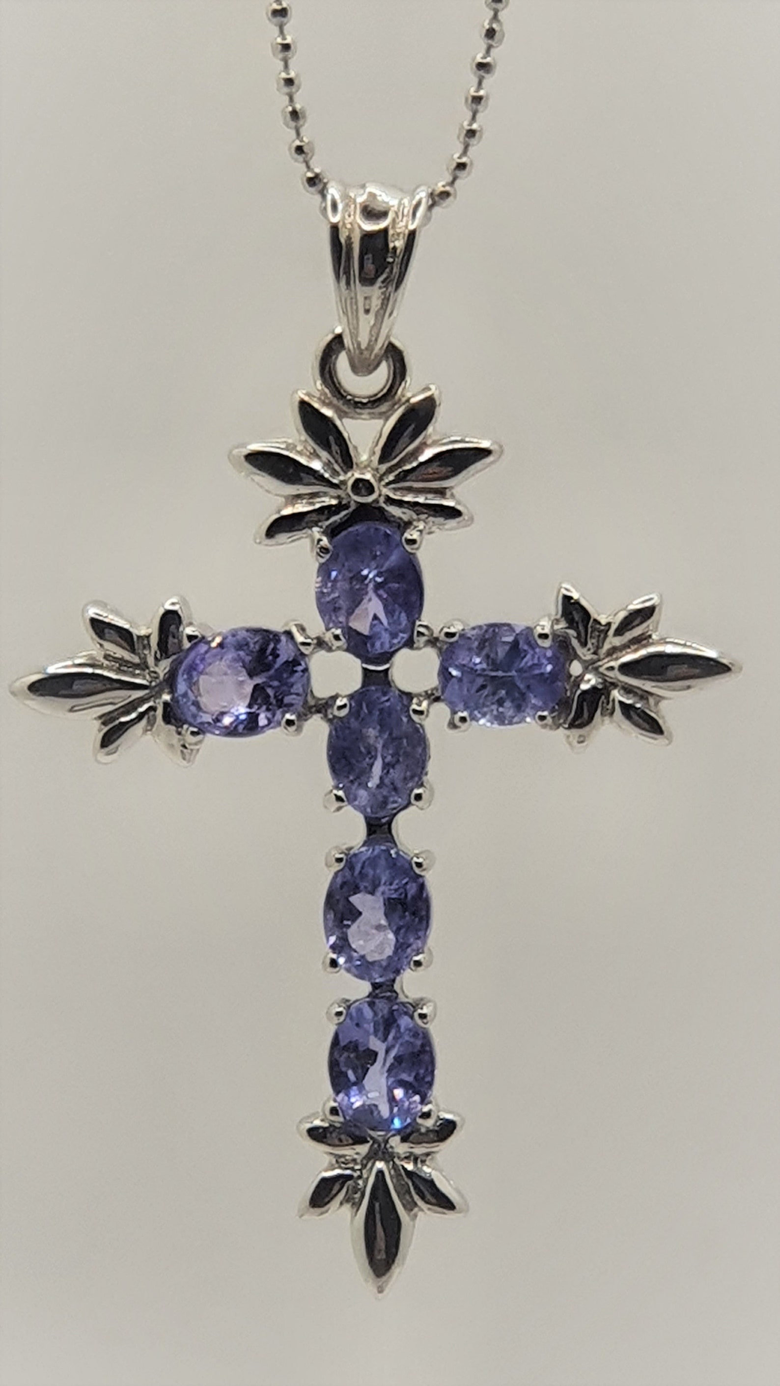 Tanzanite cross necklace Clearance