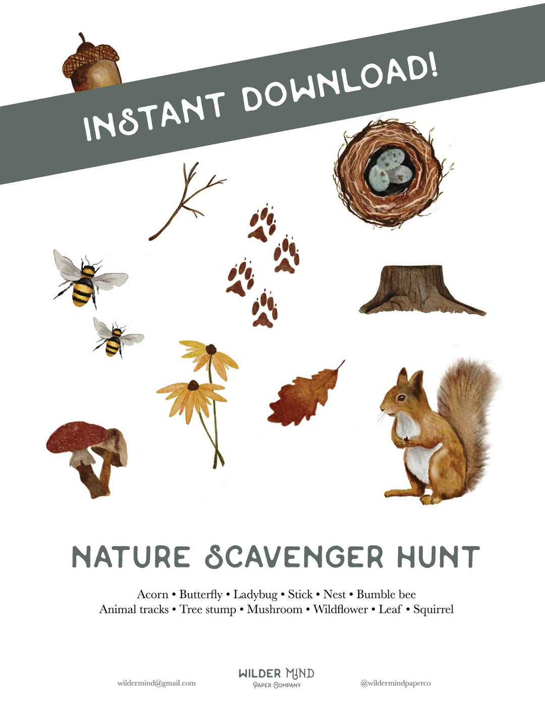 Printable Nature Scavenger Hunt - Etsy