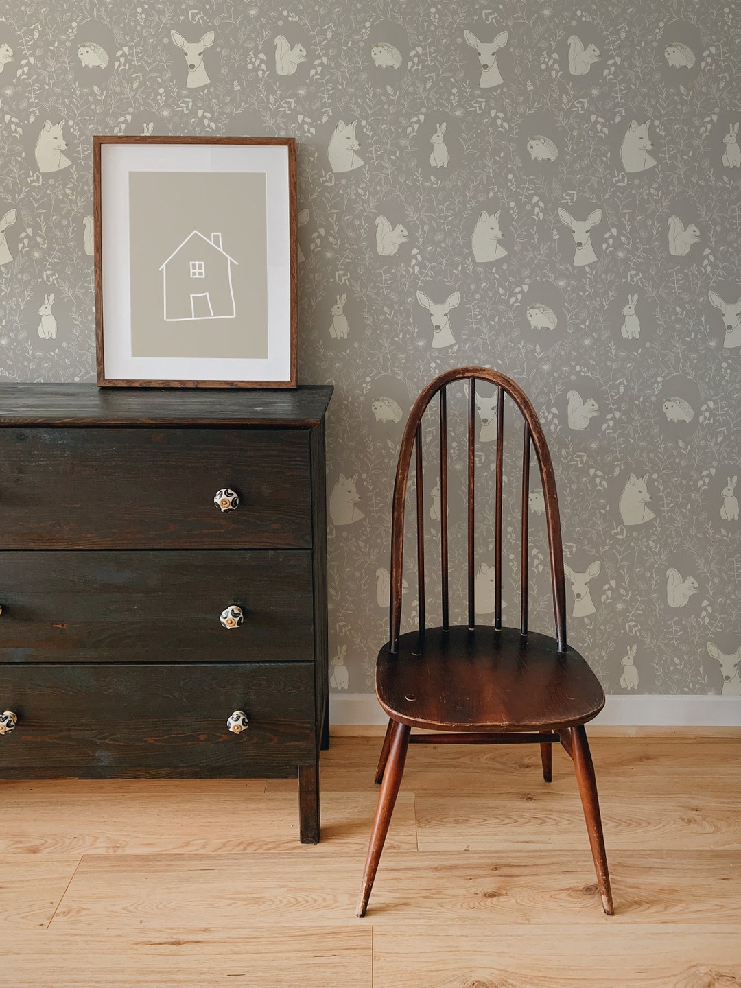 Woodland Nursery Decor, Removable Storybook Animals Wallpaper, Adhesive ...