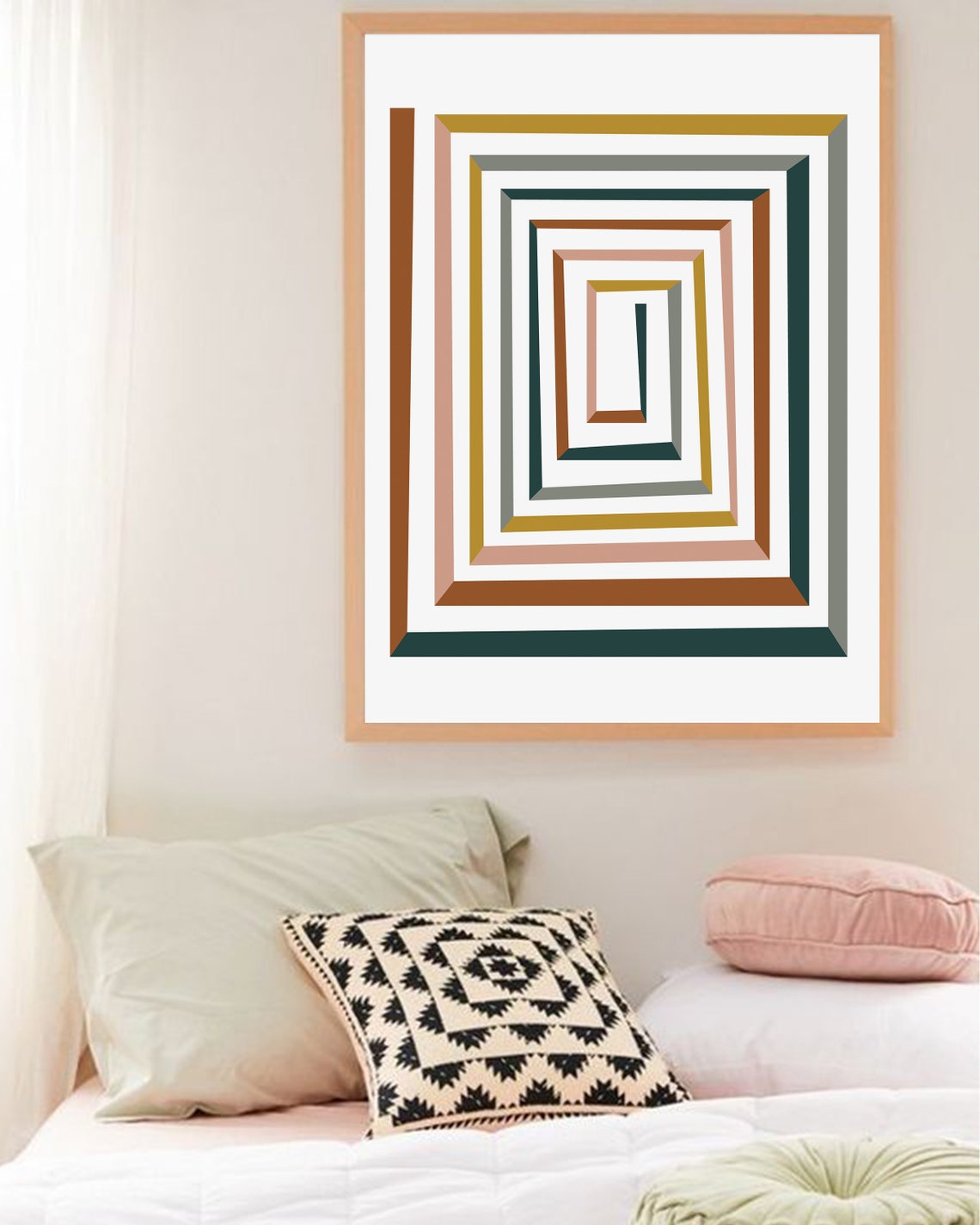 Mid Century Modern Wall Art Danish Modern Boho Living Room Etsy