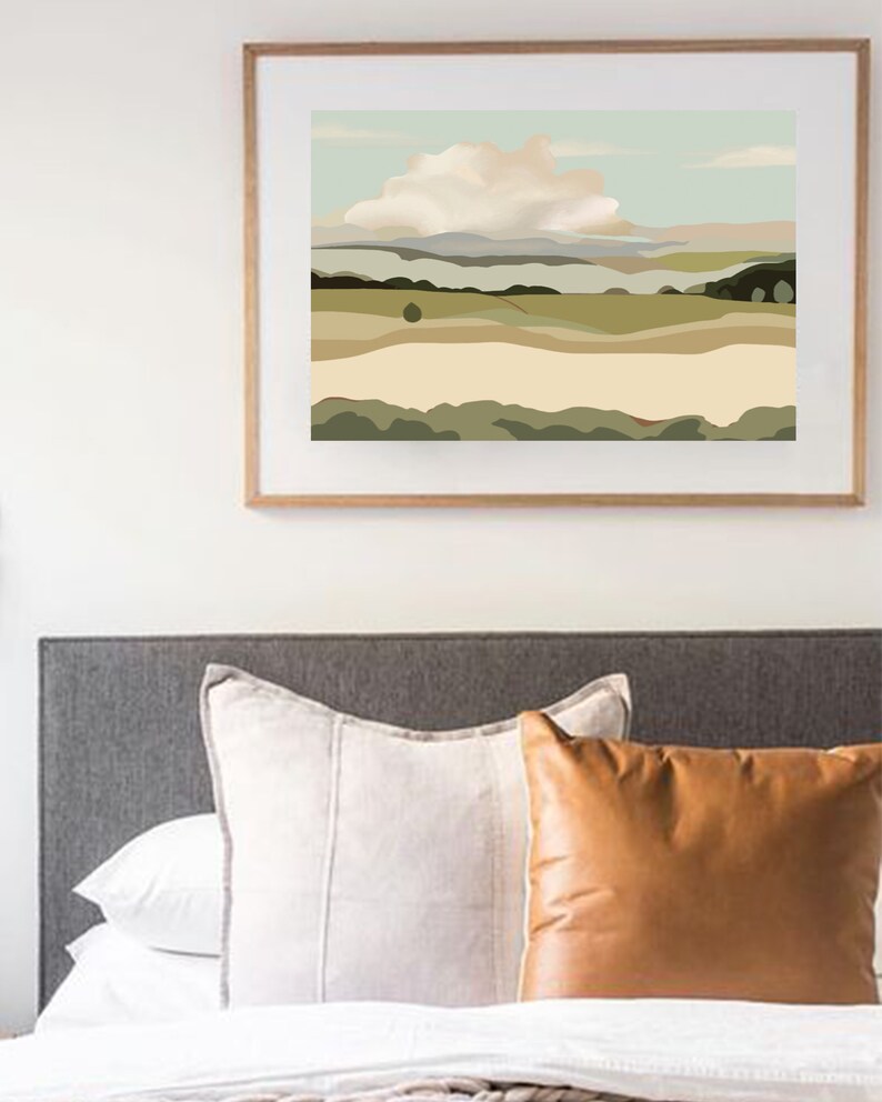 Abstract Landscape Print Neutral Wall Decor Watercolor Etsy