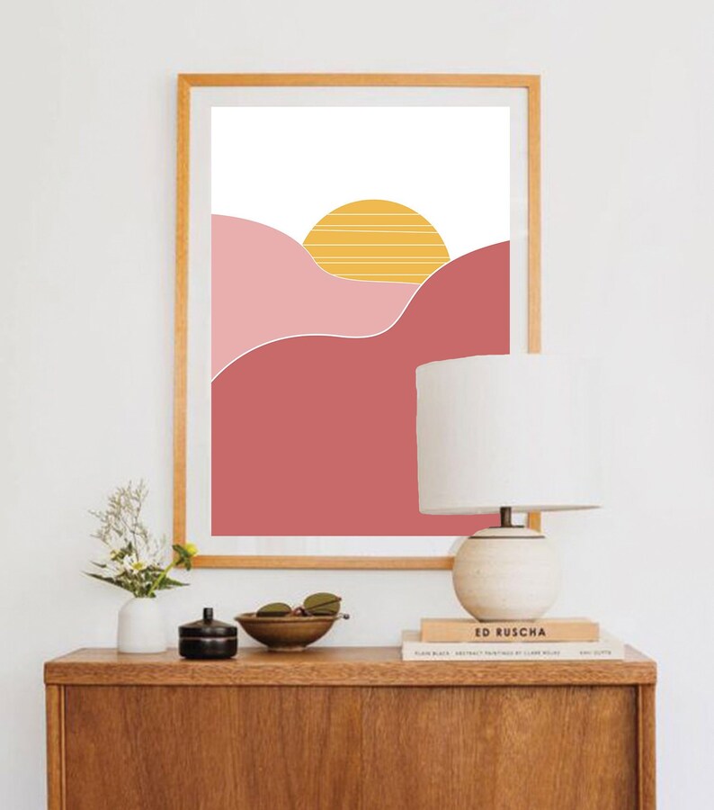 Desert Print Modern Wall Art Mid Century Modern Art Large Abstract Art Boho Decor Living Room Decor Minimalist Poster Gift For Her