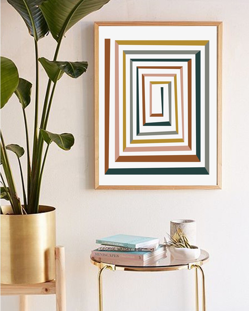 Mid Century Modern Wall Art Danish Modern Boho Living Room