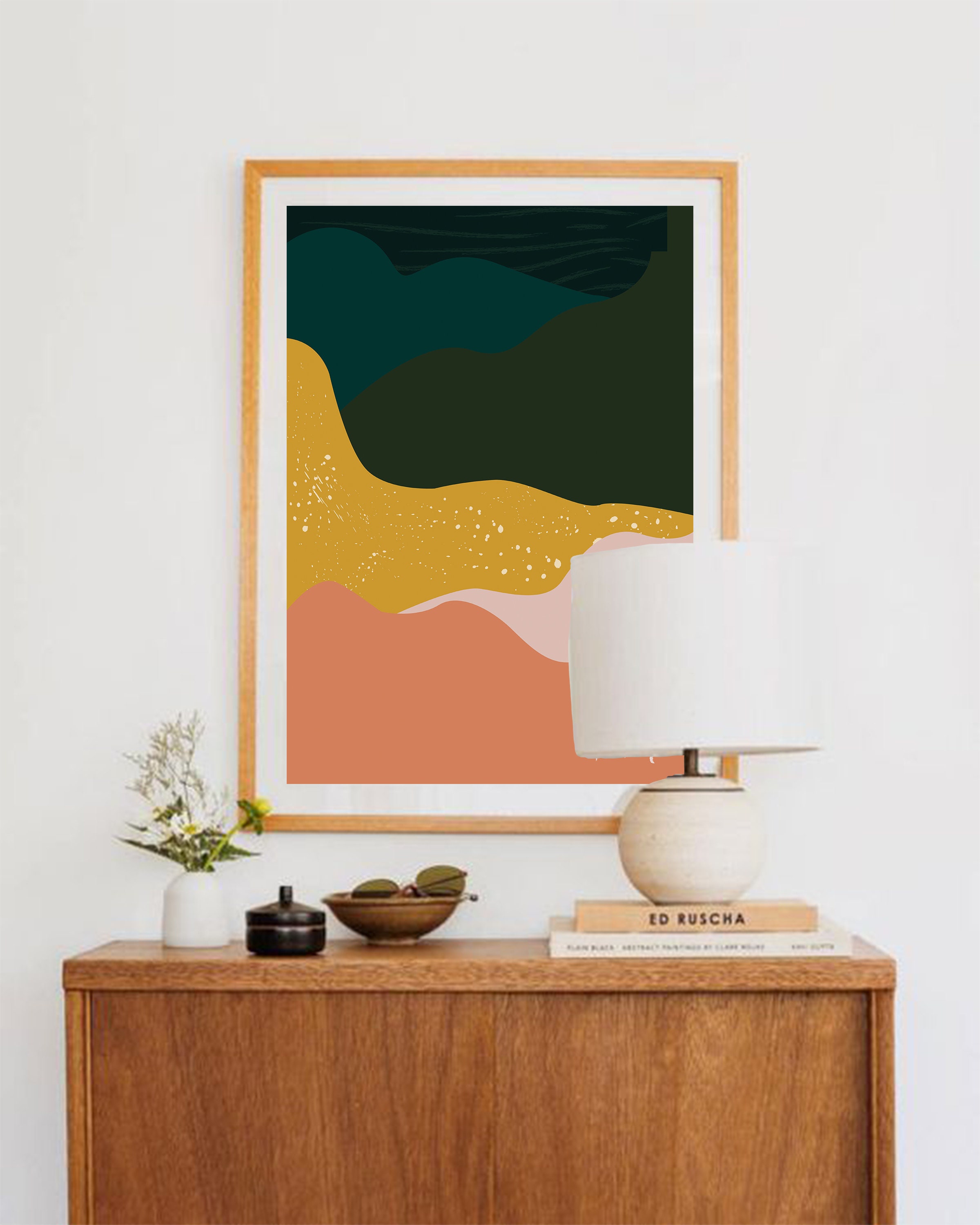 Mid Century Modern Wall Art Boho Decor Abstract Modern Art Etsy