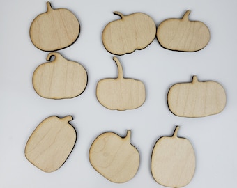 27 Pack Assorted small Halloween pumpkin wood cut out, Halloween craft blanks