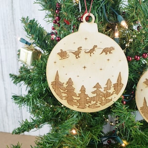 Funny Christmas Ornament with Dinosaurs
