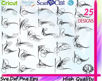 Patterns svg, pinstriping svg, vinyl svg, graphic design svg, Pinstripe Designs, Cutting file, Cricut, Digital, Silhouette, Clipart, EPS