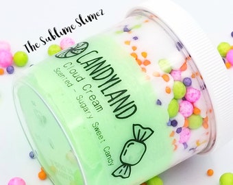 Candy Cloud Cream Slime, with TWO CANDY CHARMS, Scented Candy