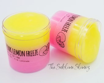 Pink Lemon Freeze, Scented Jelly Slime, Thick and Stretchy