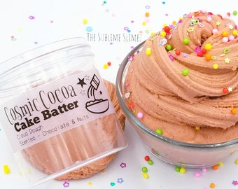 Cosmic Cocoa Cake Batter, Thick Cloud Dough Slime, Scented