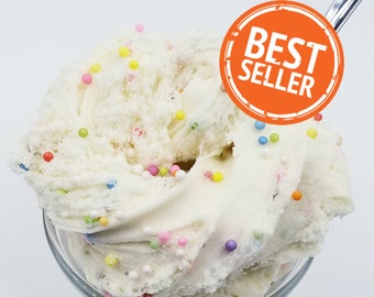 Slime - Vanilla Funfetti, Thick Cloud Dough Slime, Lightly Vanilla Scented, Very Stretchy and Holdable