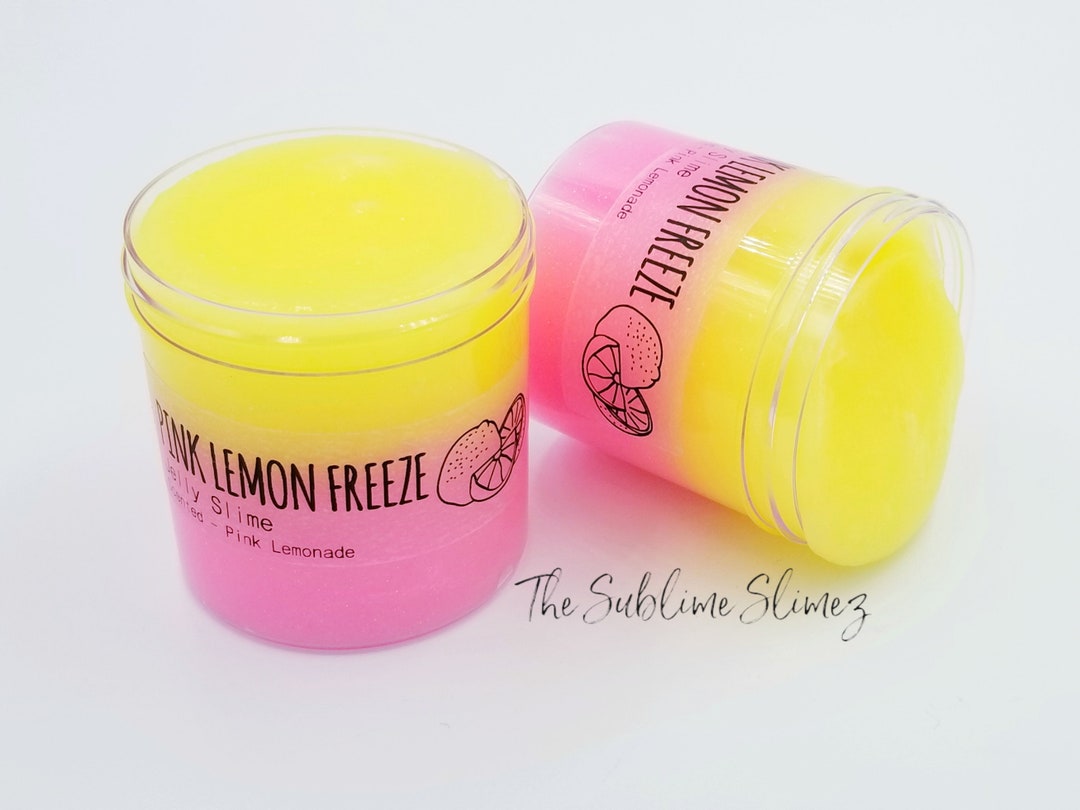 Pink Lemon Freeze, Scented Jelly Slime, Thick and Stretchy 
