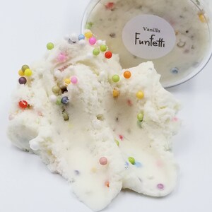 Slime Vanilla Funfetti, Thick Cloud Dough Slime, Lightly Vanilla Scented, Very Stretchy and Holdable afbeelding 2