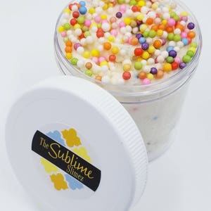 Slime Vanilla Funfetti, Thick Cloud Dough Slime, Lightly Vanilla Scented, Very Stretchy and Holdable image 10