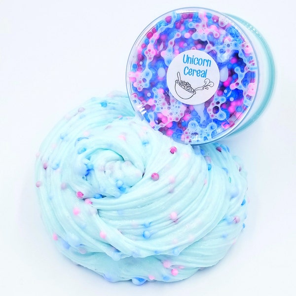 Unicorn Cereal Slime, Floam, Bubblegum Scented