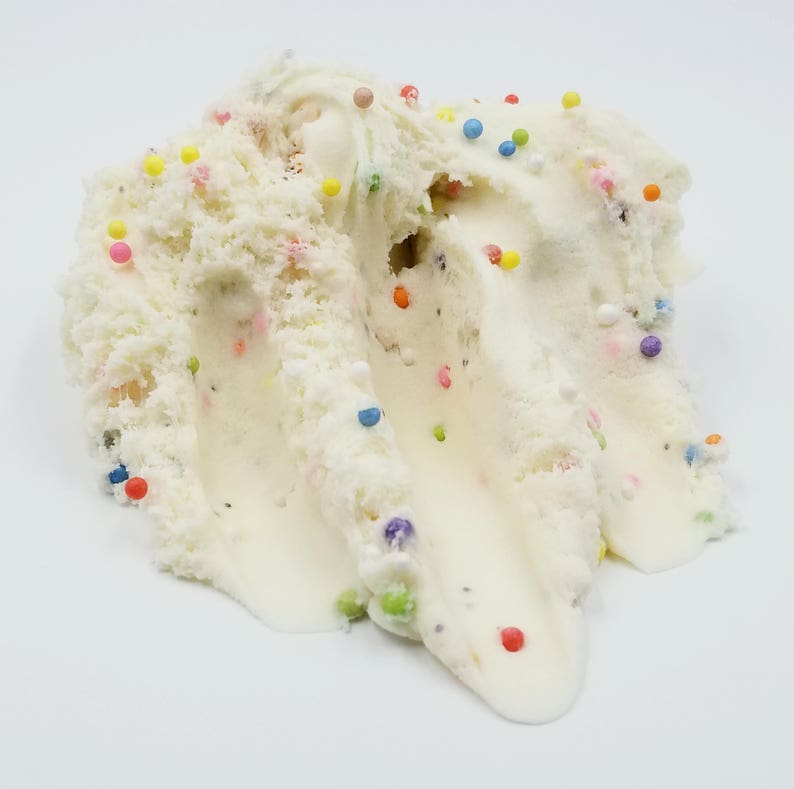 Slime Vanilla Funfetti, Thick Cloud Dough Slime, Lightly Vanilla Scented, Very Stretchy and Holdable afbeelding 7