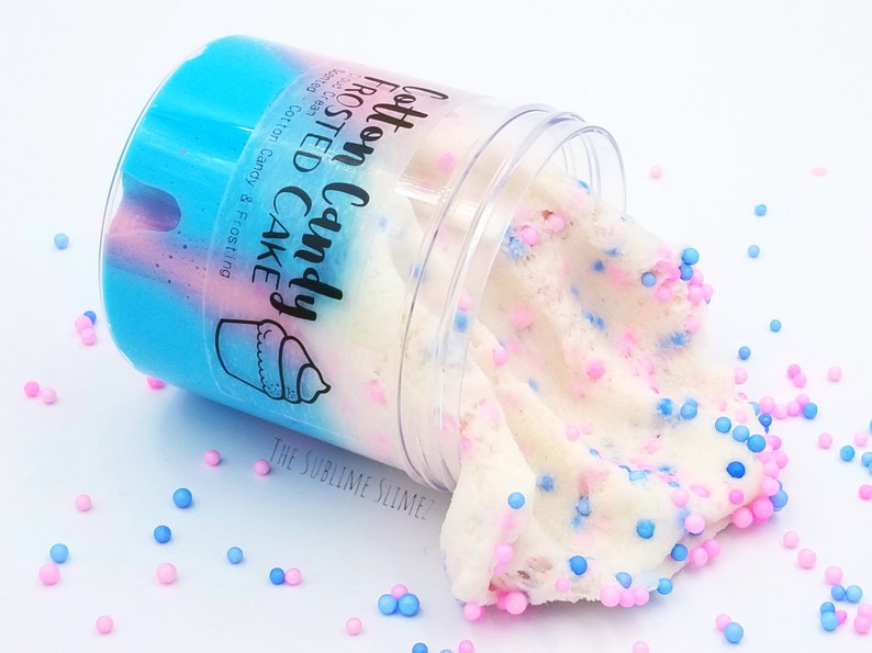 Cotton Candy Frosted Cake, Cloud Cream Slime, Scented Cotton Candy and Frosting 