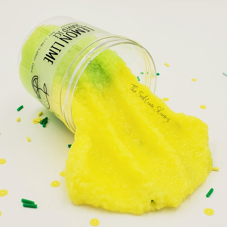 Lemon Lime Shaved Ice Slime Snow Fizz Slime Scented Etsy
