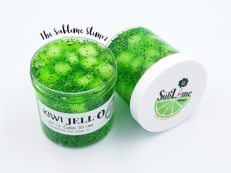 Kiwi Jelly Cube Slime, espeso y amapola imagen 2