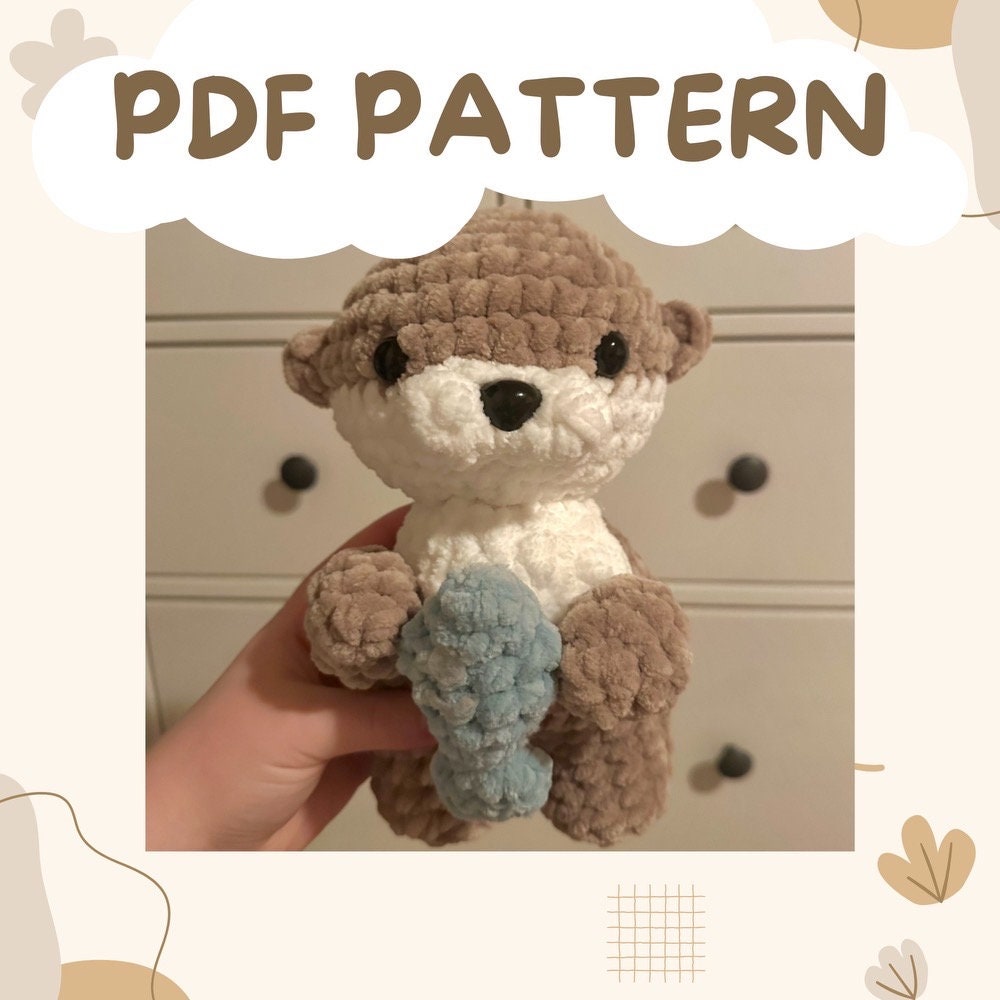 39 Otter Crochet Patterns for Cute Gifts, Nursery Decor, and Pocket-Sized Amigurumi 8 Pattern brown otter amigurumi
